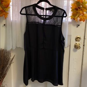 Black lace and satin top